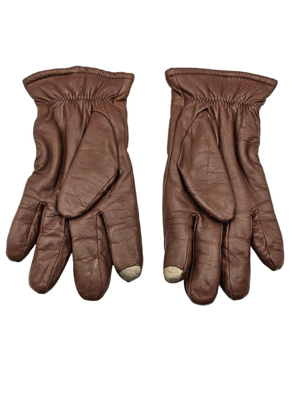 Members Mark Womens Sz M Brown Leather Gloves Lined